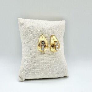 Sarah Coventry Vintage Gold Plated Hoops
With Rhinestones